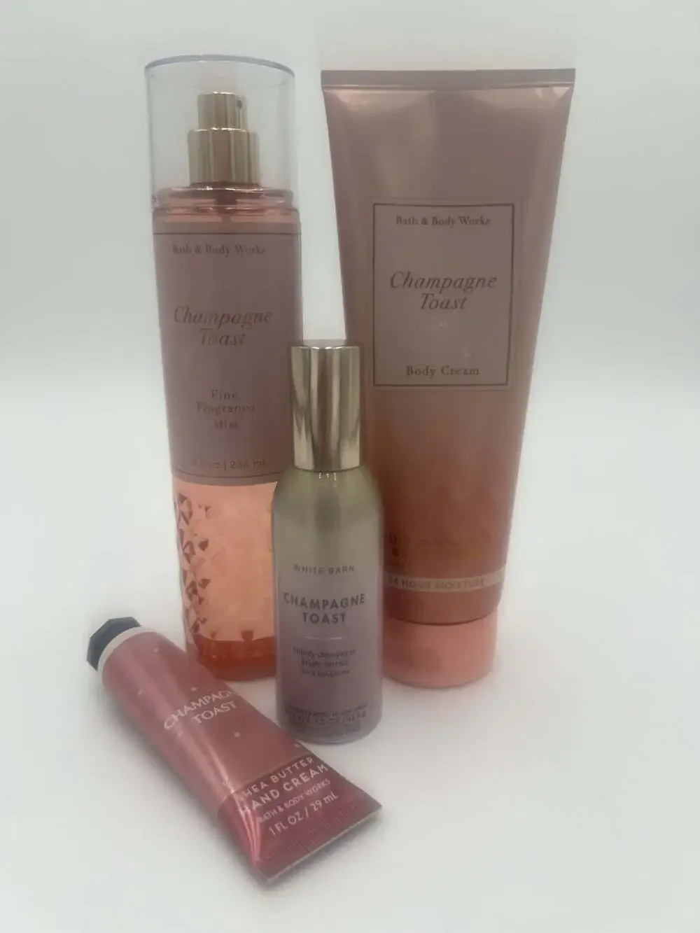 NEW Set Of 4 Bath Body Works Champagne Toast Fragrance Mist Body Cream Room Spra